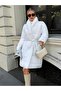 Ray Pattern Waist Tie Quilted Coat - 6