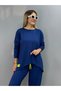 Women's Two Thread Viscose Cotton Fabric Double Set with Crest Detail - 4