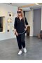 Women's Long-Sleeve Rib Knit and Zipper Detail Blouse and High-Waist Pants 2-Piece Set - 6