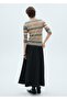 Striped sweater with stand collar - 4