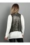 Women Snake Pattern Zipper Detail Vest and Asymmetrical Cut Blouse Loose Double Suit - 3