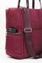 Women's Burgundy 3 Pockets Large Size Lined Zipper Closure Handbag and Shoulder Bag - 5