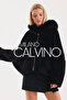 Fur Hooded Coat Alcantara Fabric - 5