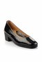 Black Wrinkled Patent Leather Genuine Leather Women's Classic Heeled Shoes K01456322308 - 3