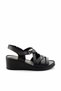 Black Genuine Leather Women's Wedge Heeled Shoes K 05466057203 - 2