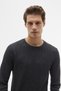 Men's Black Textured Crew Neck Sweatshirt - 3