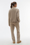 Women's Beige Color High Collar Loose Fit Sweatshirt - 2