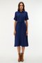 Button Midi Dress with Belt Detail