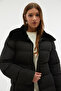 Quilted Plush Collar Inflatable Coat - 4