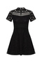 Women's Black Lace A-Line Mini Dress
