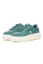 Women's Mint Platform Sneakers - Low-Top Casual Lace-Up Design with Comfort Cushioned Sole - 3