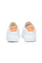 Women's White Low-Top Sneakers with Tan Accent - Lightweight Sleek Style and Comfort Cushioned Sole - 4
