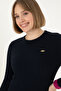 Women's Navy Blue Crew Neck Sweater 50297099-Vr033 - 2