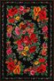 Karabağ Figured and Floral Red Black Color Flower Patterned Decorative Carpet Miravip145