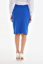Women's Cobalt Blue Crepe Pencil Skirt - 4