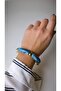 Bone gold detail burgundy elastic bracelet - 2