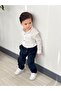 Navy Blue Striped Linen Suit Cotton - 6