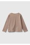 Girl's Mink Front Printed Long Sleeve Crew Neck T-Shirt - 2