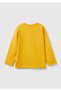 Boy's Mustard Yellow Crew Neck Long Sleeve T-Shirt with Car Print on the Front - 2