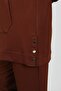 Women's Black Stretchy Fabric Large Size Tracksuit Set - 5