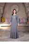 Ribbed Corded Fabric Flounce Long Dress - 3