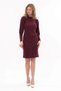 Apsen Women's Burgundy Turtleneck Back Buttoned Sleeve Detailed Midi Knitwear Winter Dress 4351-100 - 6