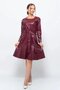 Apsen Women's Burgundy Crew Neck Leather Look Winter Dress with Tie Detail 4357/100 - 2