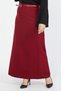 Apsen Women's Belted Burgundy Plus Size Woven Fabric Skirt 1580-100 - 3