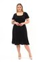Apsen Women's Black Square Neck Ruffle Detailed Midi Length Summer Viscon Dress 4467-110 - 5