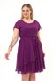 Apsen Women's Purple Flywheel Detailed Midi Plus Size Chiffon Dress 4337-110 - 5
