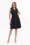 Apsen Women's Black Tie Detail V-Neck Button Sleeveless Dress 4320-95 - 5