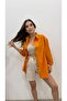 Women's Orange Long Basic Shirt - 3
