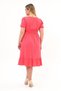 Apsen Women's Pomegranate Flower Square Neck Ruffle Detail Midi Length Summer Viscon Dress 4467-110 - 7