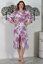 Italian Pink-White Shirt Collar Button Long Sleeve Double Pocket Allover Printed Woven Dress - 4