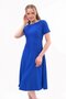 Apsen Women's Crew Neck Zippered Flared Short Sleeve Midi Crepe Dress 4442/110 - 5