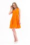 Apsen Women's New Season V-Neck Skirt with Decorative Buttons and Ruffles Orange Short Dress 4472-95 - 2