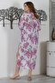 Italian Pink-White Shirt Collar Button Long Sleeve Double Pocket Allover Printed Woven Dress - 8