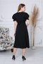 Apsen Women's Black Belted Buttoned New Season V-Neck Dress 4366-115 - 7