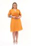 Apsen Women's Mustard Double Breasted Collar Belted Plus Size Midi Length Chiffon Dress 4255-110 - 6