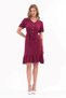 Apsen Women's Dress Burgundy Color Front Button Detail Summer Midi Dress 4437-105 - 5