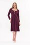 Apsen Women's Plum Chest Tie Detailed Long Sleeve Seasonal Midi Length Dress 4421-110 - 2