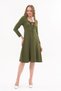 Apsen Women's Khaki Chest Tie Detailed Long Sleeve Seasonal Midi Dress 4421-110 - 3