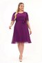 Apsen Women's Purple Plus Size Angel Sleeve Midi Length Chiffon Dress 4257-110 - 8