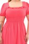 Apsen Women's Pomegranate Flower Square Neck Ruffle Detail Midi Length Summer Viscon Dress 4467-110 - 8