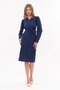 Apsen Women's Navy Blue V-Neck Tricot Winter Midi Dress with Mobile Belt and Tie Detail 4452-110