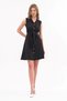 Apsen Women's Black Shirt Collar Buttoned Sleeveless Summer Short Dress 4330-95 - 4