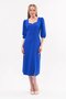 Apsen Women's Blue Slit Detailed Pentagonal Neck Midi Crepe Dress 4444-120 - 2