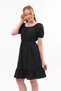 Apsen Women's Black Elastic Waist Tery Cotton Dress 4367-95 - 8