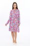 Apsen Women's Fuchsia Floral Patterned Front Buttoned Viscon Dress 4426-100