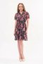 Apsen Women's Black Ruffled Tie Collar Midi Chiffon Dress 4432-100
